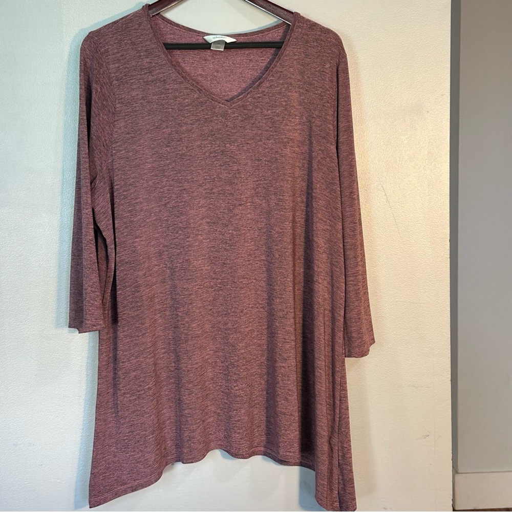 CJ Banks Dusty Rose V-Neck Tunic